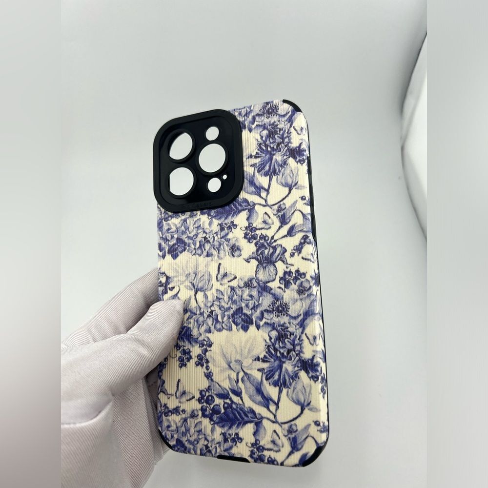 iPhone 16 Pro Max Case – Blue Floral Chinoiserie Print | Elegant & Protective - Picture 6 of 6